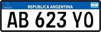 License plate of Argentina, Cars (Mercosur, AB 123 CD)