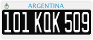 License plate of Argentina, Trailers (1995, 101 ABC 123)
