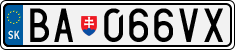 License plate of Slovakia, Cars