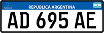 License plate of Argentina, Cars (Mercosur, AB 123 CD)
