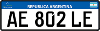 License plate of Argentina, Cars (Mercosur, AB 123 CD)