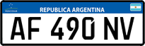 License plate of Argentina, Cars (Mercosur, AB 123 CD)