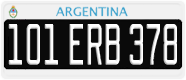 License plate of Argentina, Trailers (1995, 101 ABC 123)