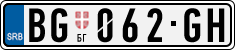 License plate of Serbia, Cars