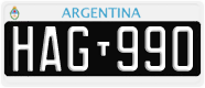 License plate of Argentina, Cars (1995, ABC 123)