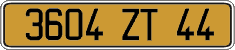 French license plate, FNI