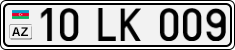 License plate of Azerbaijan, Cars