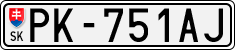 License plate of Slovakia, Cars