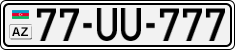 License plate of Azerbaijan, Cars