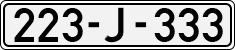 License plate of Bosnia and Herzegovina, 1998 year system