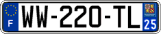 French license plate, SIV (temporary)