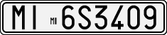 License plate of Italy, Cars (1927 year series)