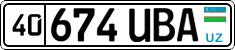 License plate of Uzbekistan, Organizations
