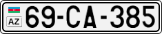License plate of Azerbaijan, Cars