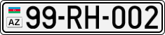License plate of Azerbaijan, Cars
