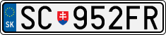 License plate of Slovakia, Cars