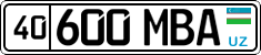 License plate of Uzbekistan, Organizations