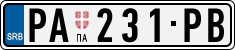 License plate of Serbia, Cars