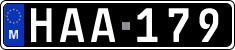 License plate of Malta, Oldtimers (ABC 123)