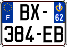 French license plate, SIV (ordinary)