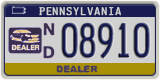 Pennsylvania, Dealer (N/D 12345 | P/R 12345)