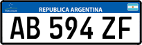 License plate of Argentina, Cars (Mercosur, AB 123 CD)