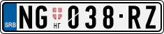 License plate of Serbia, Cars