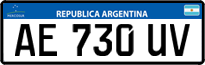 License plate of Argentina, Cars (Mercosur, AB 123 CD)