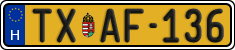 license plates of Hungary, Taxi (2022)