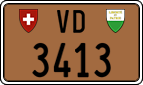 License plate of Switzerland, Except vehicles and snowmobiles (brown)