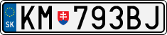 License plate of Slovakia, Cars