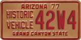Arizona, Historic vehicle (XXXX)