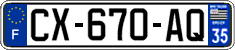 French license plate, SIV (ordinary)