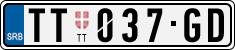 License plate of Serbia, Cars