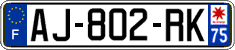 French license plate, SIV (ordinary)