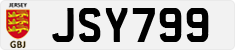 License plate of Jersey, JSY123