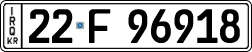 License plate of Iraq, 2022 year system