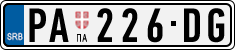 License plate of Serbia, Cars