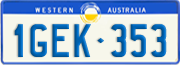 Western Australia, Regular plates
