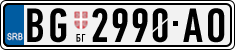 License plate of Serbia, Cars
