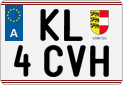 License plate of Austria, Regular plates
