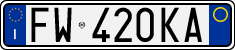 License plate of Italy, Cars (1994 year series)