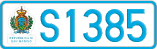 License plate of San Marino, Cars (A1234)