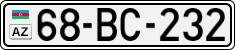 License plate of Azerbaijan, Cars
