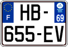 French license plate, SIV (ordinary)