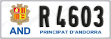 License plate of Andorra, Cars (A 1234)