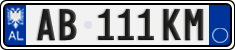 License plate of Albania, Cars (2011)