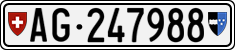 License plate of Switzerland, Cars