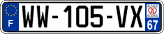 French license plate, SIV (temporary)