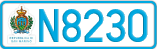 License plate of San Marino, Cars (A1234)